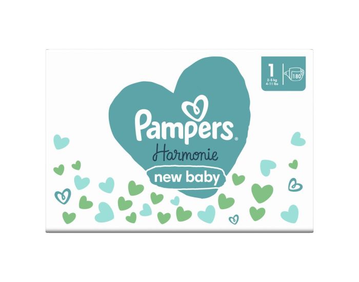 PAMPERS Pampers Harmonie 180 Couches Taille 1 - 2  5 kg - Ds 1 mois (4)