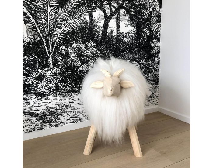 MAISON THURET Tabouret Mouton D�coratif - Blanc (4)