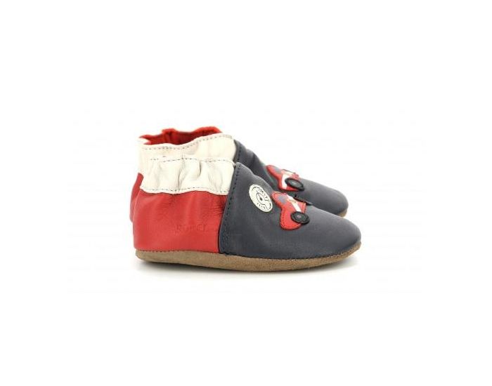 ROBEEZ Chaussons Cuir - Chrono Driving Marine - Rouge (1)