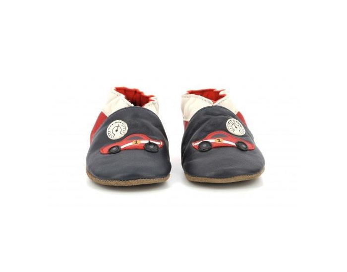 ROBEEZ Chaussons Cuir - Chrono Driving Marine - Rouge (2)