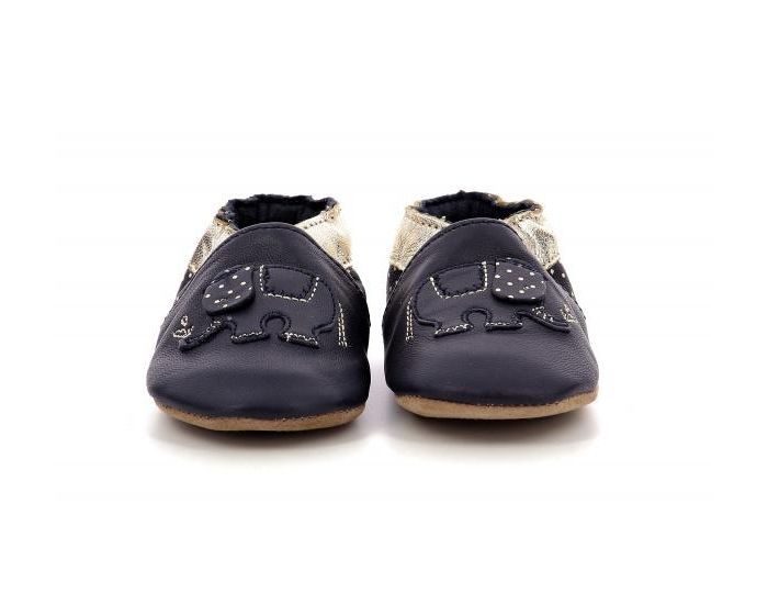 ROBEEZ Chaussons Cuir Cute Elephant - Marine (3)