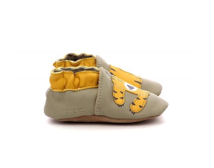 ROBEEZ Chaussons Cuir Tiger Nap Kaki (1)