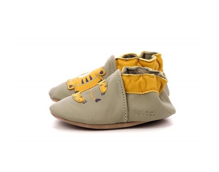 ROBEEZ Chaussons Cuir Tiger Nap Kaki (3)