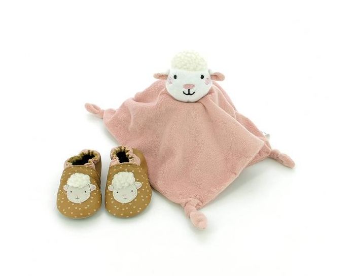 ROBEEZ Coffret Cadeau Chaussons en Cuir et Doudou Rose (1)