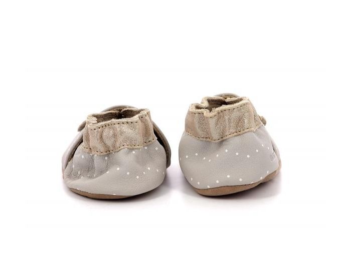 ROBEEZ Chaussons Cuir Baby Tiny Heart - Gris Clair (2)