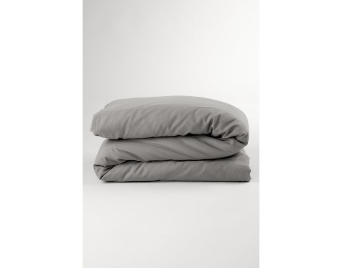 KADOLIS Housse de Couette Adulte en Pur Coton Bio - Gris Tourterelle 260 x 240 cm (1)