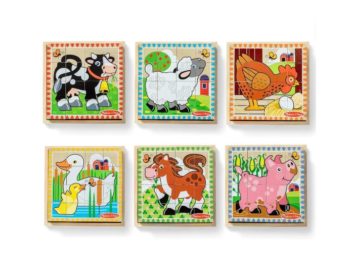 MELISSA & DOUG Cubes en Bois - Animaux de la Ferme - Ds 3 ans  (2)