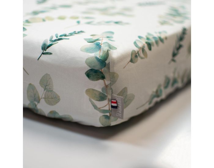 SEVIRA KIDS Drap-Housse en Coton - Eucalyptus (1)