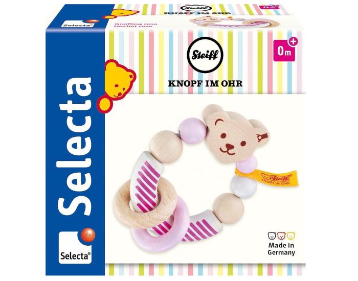 SELECTA Hochet Ours Steiff - Rose - Ds 12 mois  (2)