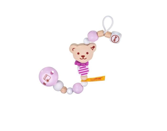 GOKI Attache-Ttine Ours Steiff - Rose - Ds 12 mois  (2)