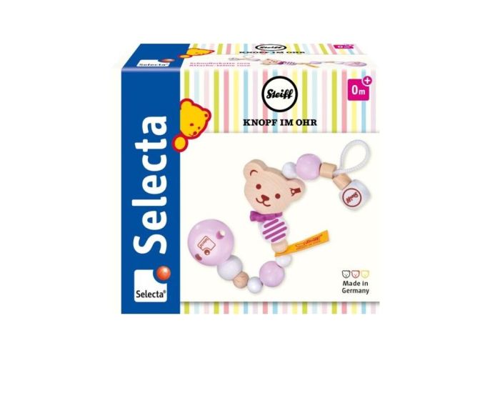 GOKI Attache-Ttine Ours Steiff - Rose - Ds 12 mois  (3)