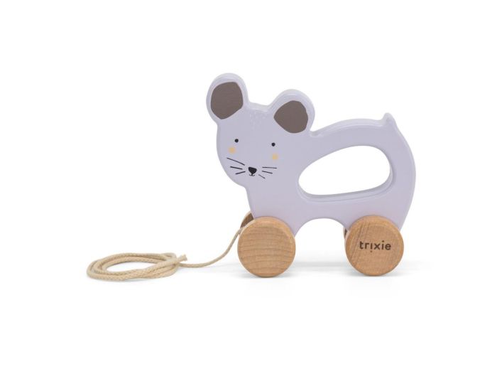 TRIXIE Jouet  Tirer en Bois Mrs. Mouse - Ds 18 mois (1)