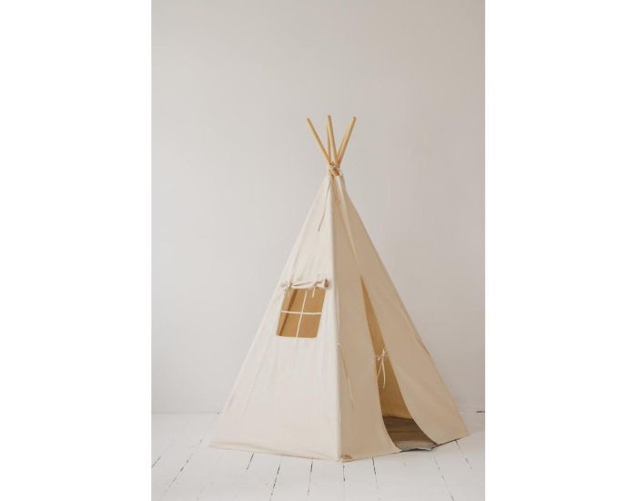 MOI MILI Tente Tipi avec Tapis - Beige Gris (3)