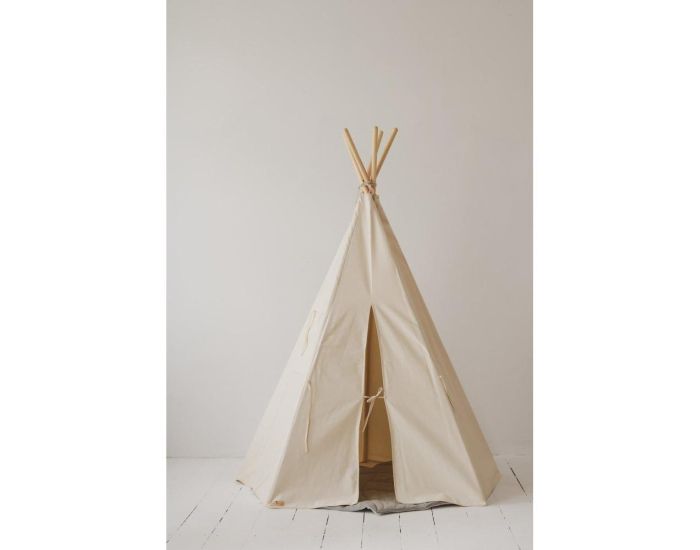 MOI MILI Tente Tipi avec Tapis - Beige Gris (7)