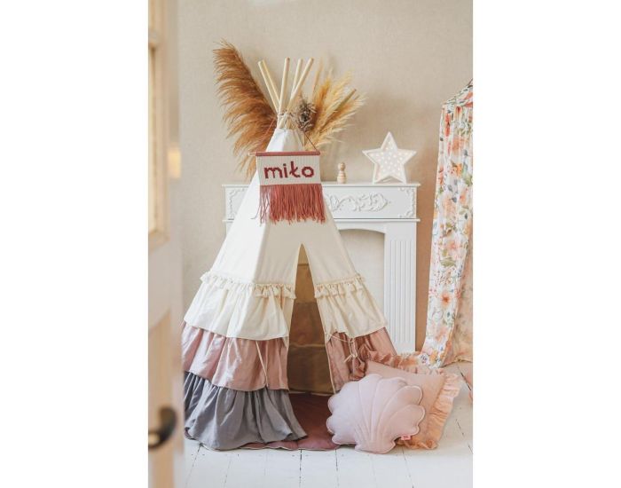 MOI MILI Tente Tipi Powder Frills  Volants - Beige, Rose, Gris (4)