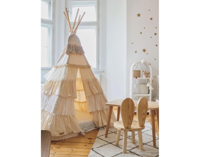 MOI MILI Tente Tipi avec Volants - Blanc Chic (3)