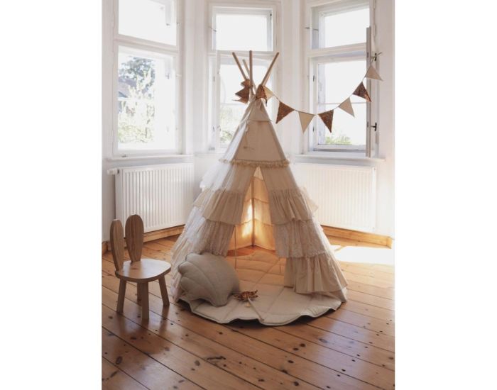 MOI MILI Tente Tipi avec Volants - Blanc Chic (4)