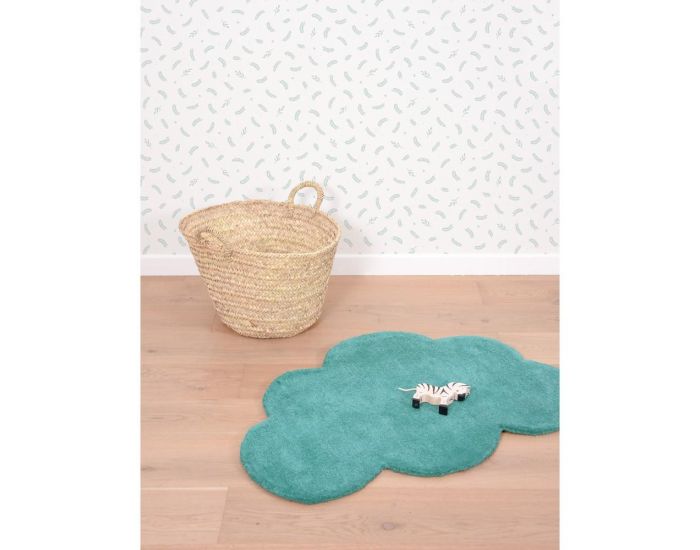 LILIPINSO Tapis Coton - Forme Nuage - Vert (2)