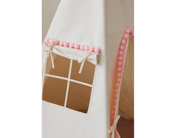 MOI MILI Tente Tipi avec Pompoms - Beige Rose (1)