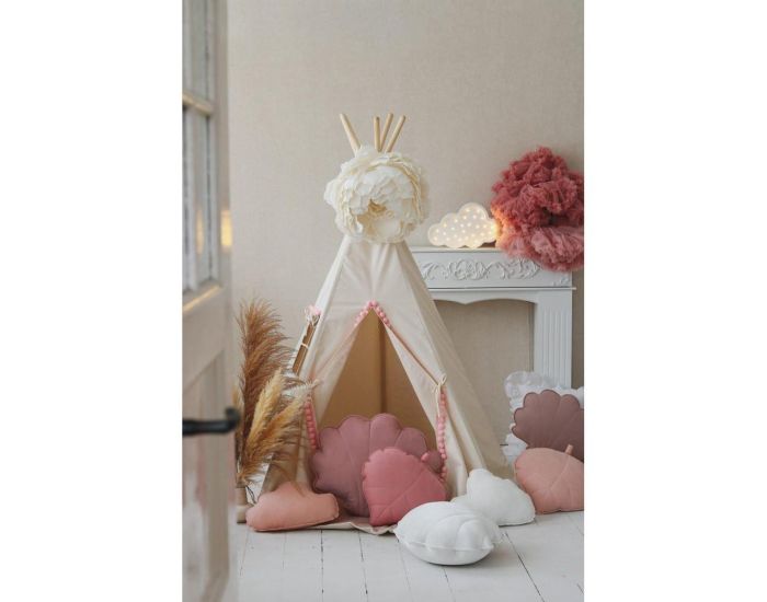 MOI MILI Tente Tipi avec Pompoms - Beige Rose (2)