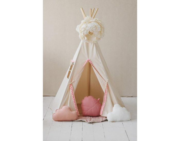 MOI MILI Tente Tipi avec Pompoms - Beige Rose (4)