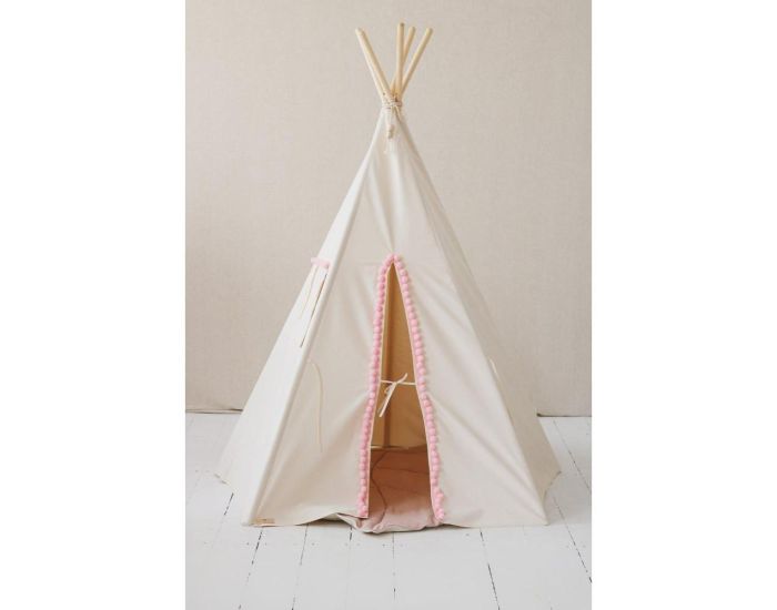 MOI MILI Tente Tipi avec Pompoms - Beige Rose (5)