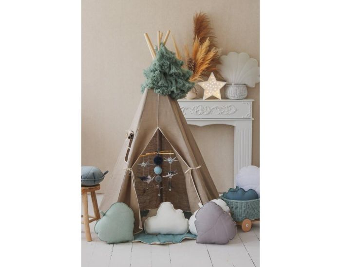 MOI MILI Tente Tipi avec Tapis Natural Linen - Beige (3)