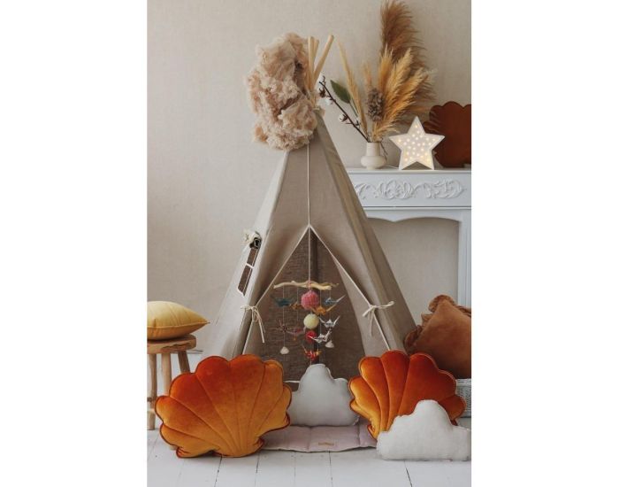 MOI MILI Tente Tipi avec Tapis Natural Linen - Beige (4)