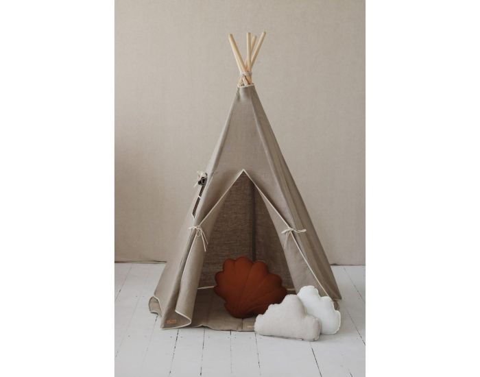 MOI MILI Tente Tipi avec Tapis Natural Linen - Beige (5)