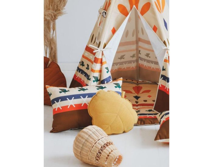 MOI MILI Tente Tipi avec Tapis Native Vibe - Beige, Marron, Orange, Blue (1)