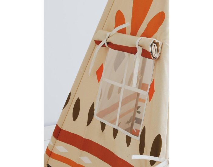 MOI MILI Tente Tipi avec Tapis Native Vibe - Beige, Marron, Orange, Blue (6)