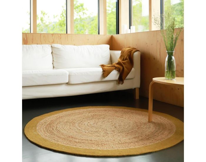 NATTIOT Tapis Coton & Jute - Yhuki - Mango (2)