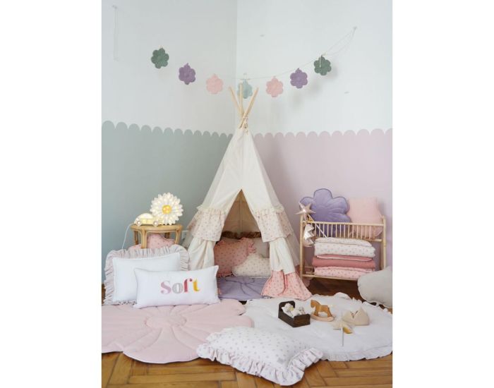 MOI MILI Tente Tipi avec Tapis - Rose Forget-Me-Not (5)