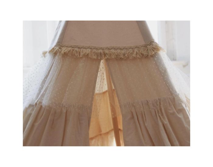 MOI MILI Tente Tipi avec Volants Shabby Chic - Beige, Blanc (5)