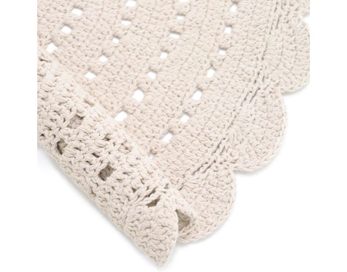 NATTIOT Tapis Coton Crochet - Alma - Ecru -  150 cm (4)