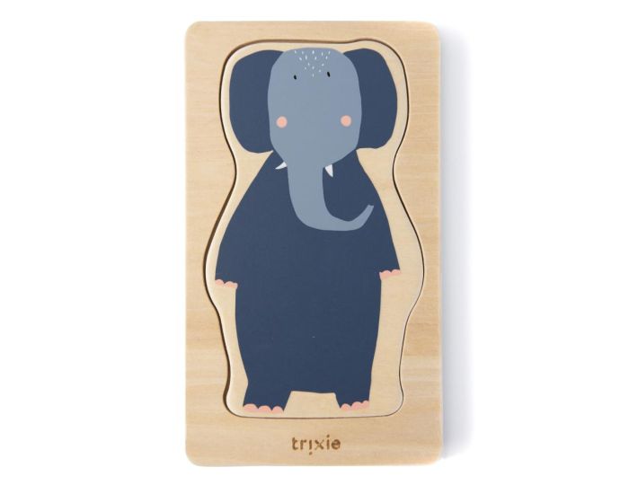 TRIXIE Puzzle 4 Couches d'Animaux en Bois - Ds 12 mois (1)