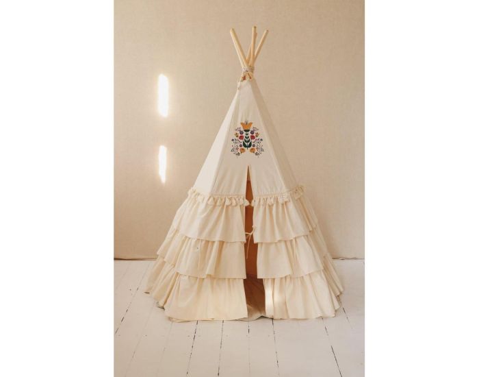 MOI MILI Tente Tipi Folk  Volants - Beige (2)