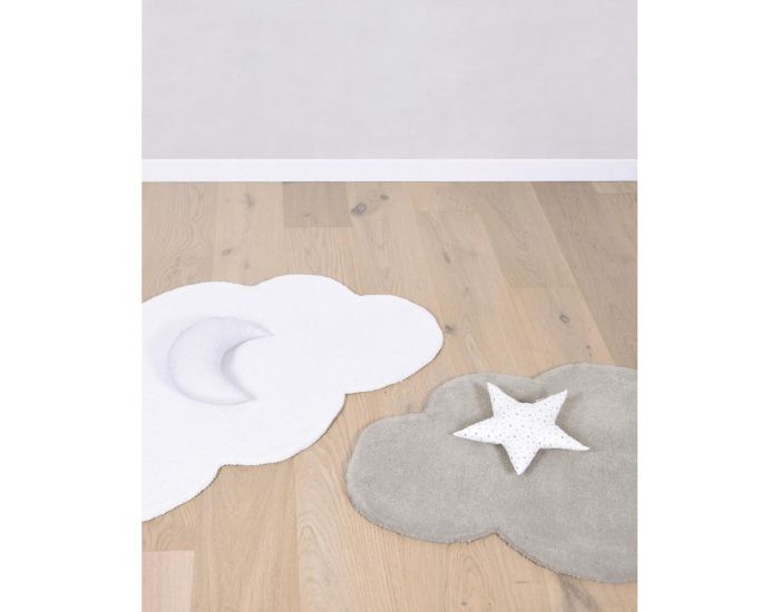 LILIPINSO Tapis Coton - Forme Nuage - Gris Fonc (1)