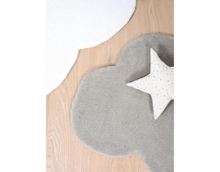 LILIPINSO Tapis Coton - Forme Nuage - Gris Fonc (3)