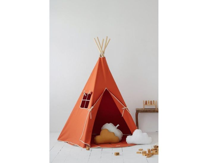 MOI MILI Tente Tipi avec Tapis - Rouge Renard (2)