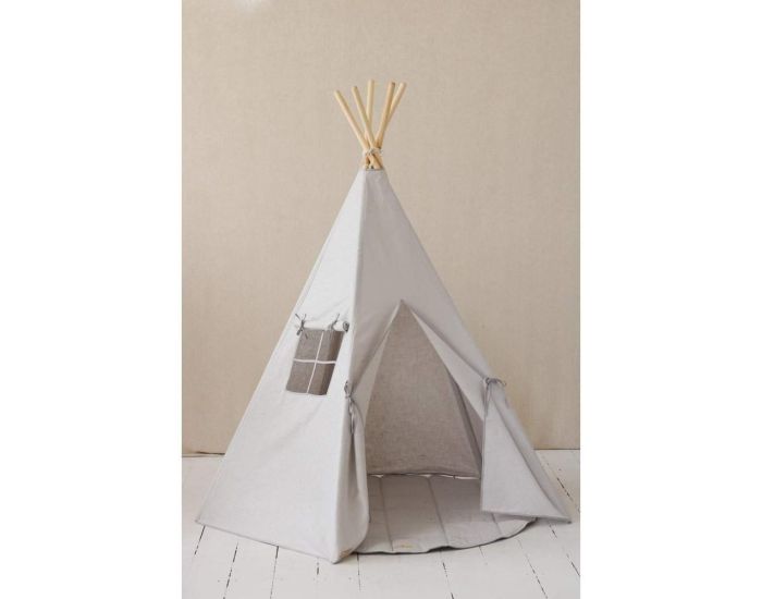 MOI MILI Tente Tipi avec Tapis - Gris Pigeon (2)