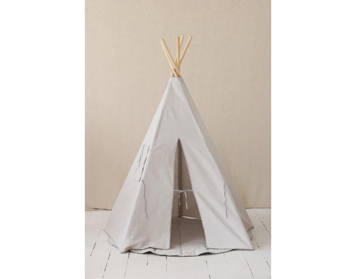 MOI MILI Tente Tipi Lin Naturel - Gris Pigeon (2)