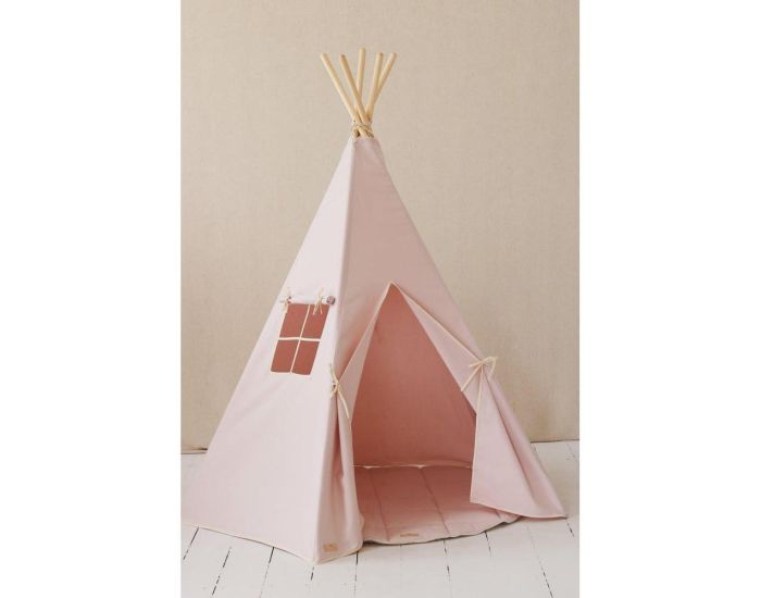 MOI MILI Tente Tipi avec Tapis - Rose et Beige (4)