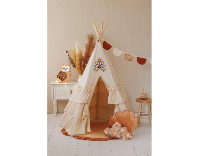 MOI MILI Tente Tipi avec Tapis Honey - Beige, Jaune (4)