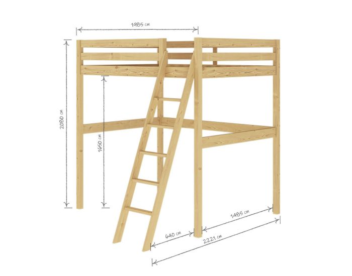 AKITEN RETAIL Pack Lit Mezzanine 2 Places avec Matelas - Aaron (3)