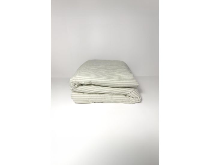 KADOLIS Housse de Couette Bb en Percale de Coton Bio - Ray - Tilleul 100 x 140 cm (1)