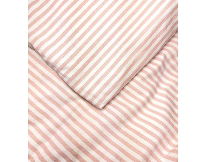 KADOLIS Housse de Couette Bb en Percale de Coton Bio - Ray - Peach 100 x 140 cm (3)