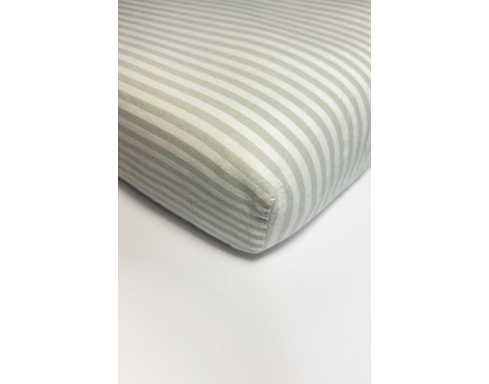 KADOLIS Drap Housse Adulte en Percale de Coton Bio - Ray - Tilleul (1)