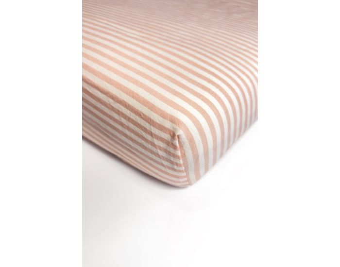 KADOLIS Drap Housse Adulte en Percale de Coton Bio - Ray - Peach (1)