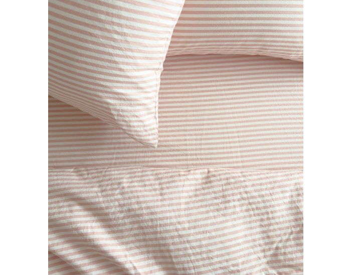 KADOLIS Drap Housse Adulte en Percale de Coton Bio - Ray - Peach (2)